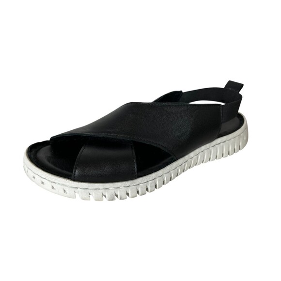 Rizzoli Black Leather Super Comfort Sandals Size 41 / 10 Sporty Vacation Comfy - Picture 3 of 10